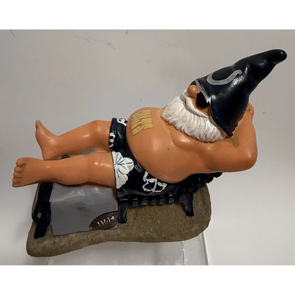 Indianapolis Colts Gnome Figurine Beach Lounger Funny Fan Decor Football  Garden